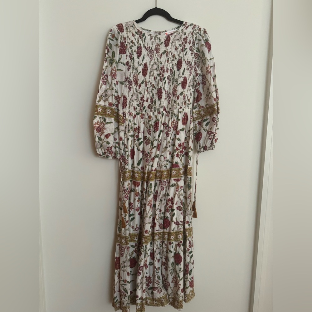 Jude connally size small white bohemian floral maxi dress